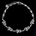 Sterling Silver 3*3mm Semi Mount Bracelet Empty Support Blank Claw Setting S925 Mountain Base Holder Without Stone for Inlay DIY