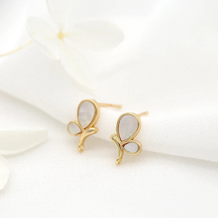 Factory Wholesale 14K Gold-plated butterfly Shaped Earrings Can Be DIY Accessories