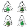Two-Piece Stainless Steel Christmas Tree Theme Cake Mold DIY Kitchen Cookie Tools with Electric Pan Mold Festive Cakes Biscuits