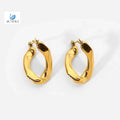 SUMMLY Stainless Steel Jewelry Personalized Logo 18k Gold Plated Special-Shape Flat U-Shaped Hoop Earrings