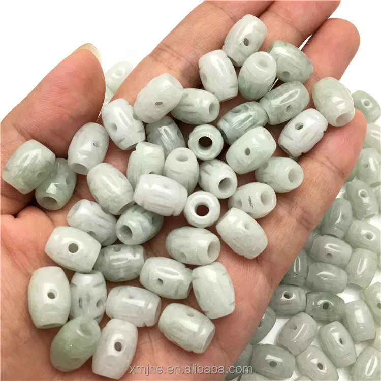 Jade Grade a Myanmar Jade 9X12mm Money Passepartout Long Beads Wholesale Diy Jade Accessories Batch