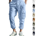 Custom Outdoor Casual Linen/Cotton Men's Cargo Sport Joggers Trousers-Breathable & Quick Dry Mid Waist Straight Fit