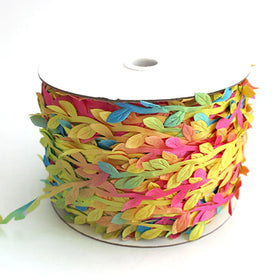 Best-selling Simulation Color Rattan Gradation Leaf Christmas Wired Ribbons for DIY Decorative