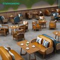 Solid Wood Western Restaurant Table Chair Catering Snack bar Furniture Canteen Cuisine Noodle Booth Seat Table and Chair