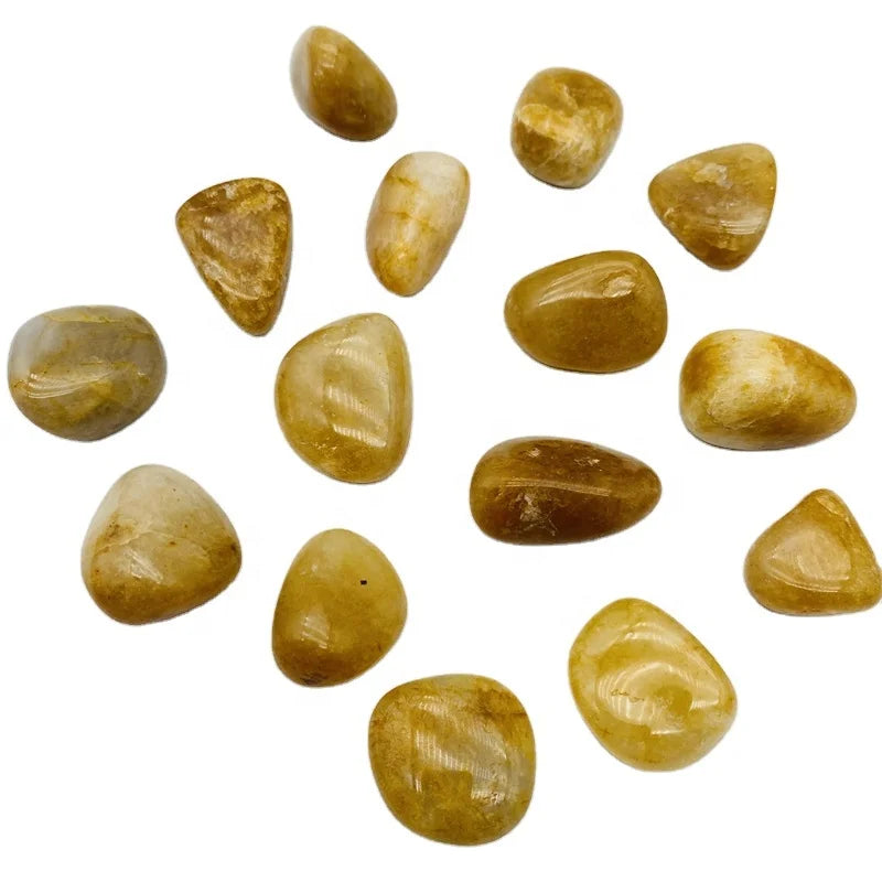 Wholesale Healing Natural Yellow Crystal Tumbled Stone Topaz Gravel Stone For Gift Decoration