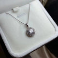 Hot Popular 925 Sterling Silver Bridal Floral Daisy Flower Moissanite Necklace New Design Bridal Pendant & Charm