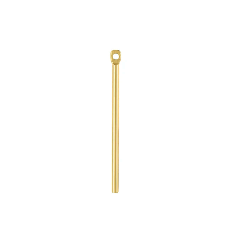 Au750 18k Gold Post Pin Needles with Hole Use on Earring Necklace Bracelet DIY Fine Jewelry Accessories Findings