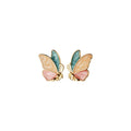 925 Sterling Silver Colorful Butterfly Shape Earings Gold Plated Ear Studs Earrings Fashion Jewelry for Women