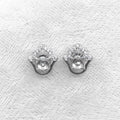 Sterling Silver 4*4mm Semi Mount Stud Earrings Empty Support Blank Claws Setting S925 Base Without Center Stone for DIY Inlay