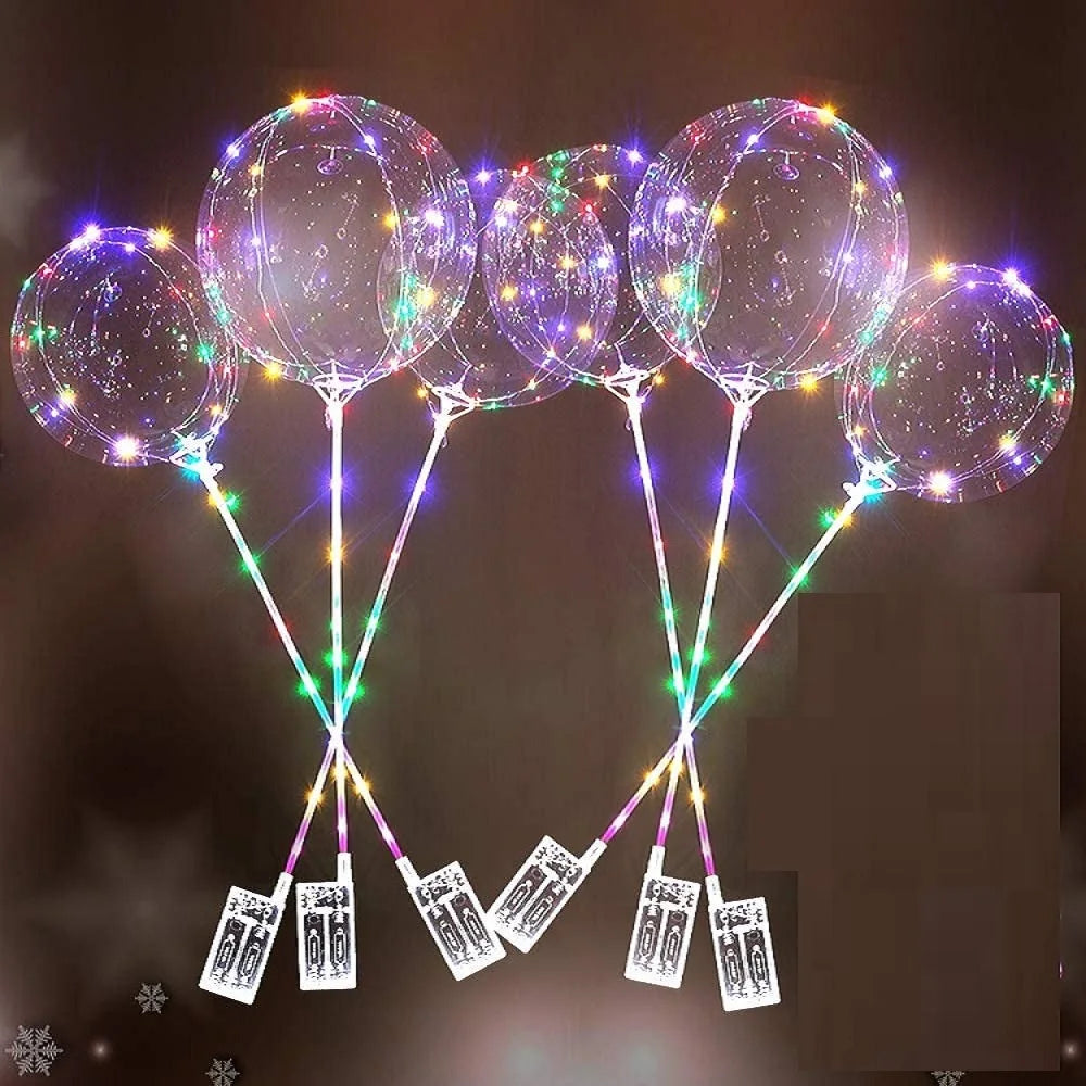 Hot Selling Products Led Light Transparent 20inch Round Shape Led Bobo Balloon for Wedding Birthday Party Decorations
