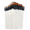 12Pieces Round Flat Filbert Angular Pointed Tip Paint Brush Set Watercolor Brushes Professional Paint Brushes Artist MegaBDM