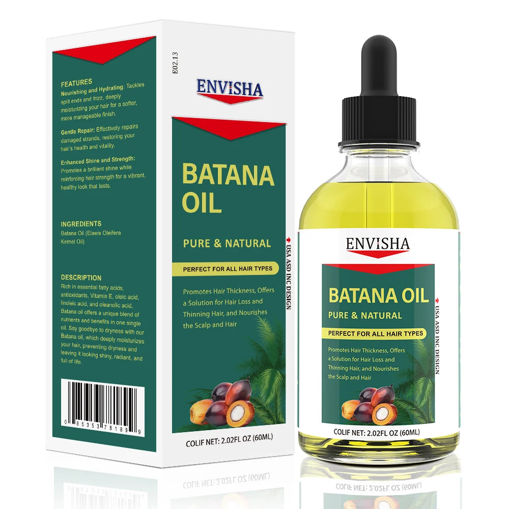 Private Label Wholesale 60ML Pure Organic Promotes Hair Thickness Batana Oil Hair Growth Oil