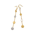 Fashion Long Earrings Gold Plated Stainless Steel Round Charm Link Chain Tassel Earrings Women