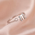 Adjustable Stainless Steel Zodiac Ring Aries Cancer Leo Virgo 12 Constellations Open Rings Women Jewelry Birthday Gifts