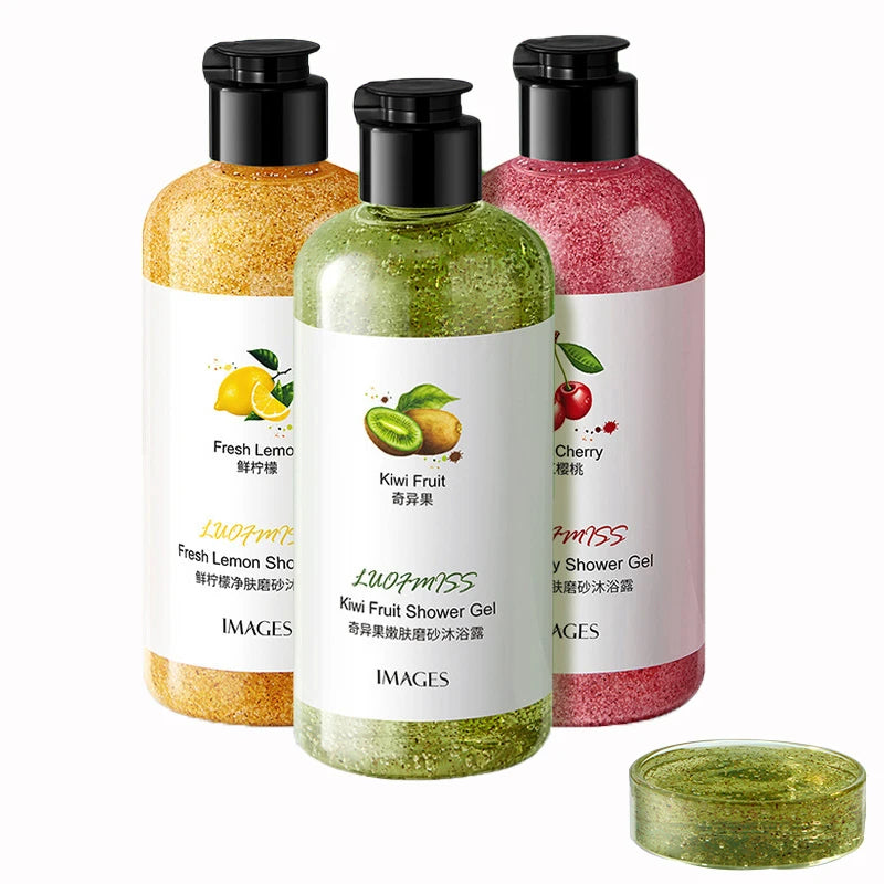 Organic Kiwi Scrub Perfume Body Wash Deep Cleansing Fragrance Leave Fragrance Rejuvenation Exfoliating 300ml