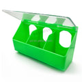 Wholesale Pigeon Three Hole Plastic Feeder PP Plastic Green Bird Feeding Food Parrot Feeder Bowl Hanging on Loft Cages