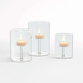 European Romantic High Borosilicate Glass Handmade Polished Candlestick Holder for Home Wedding Holiday Decoration