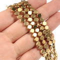 Real Gold Plated 6*5MM Rhombus Shape Hematite Stone Beads for Jewelry Making DIY Long-term Color Retention