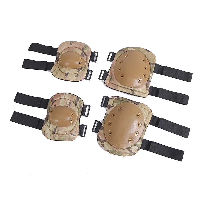 Set of Knee Protection Pads Adjustable Knee Support Pad for Adult Tactical Protective Elbow Safety