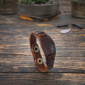 DPANCO European American Punk Brown Leather Wrap Cuff Bangle Personalized Fashionable Children's Geometric Anniversary Custom
