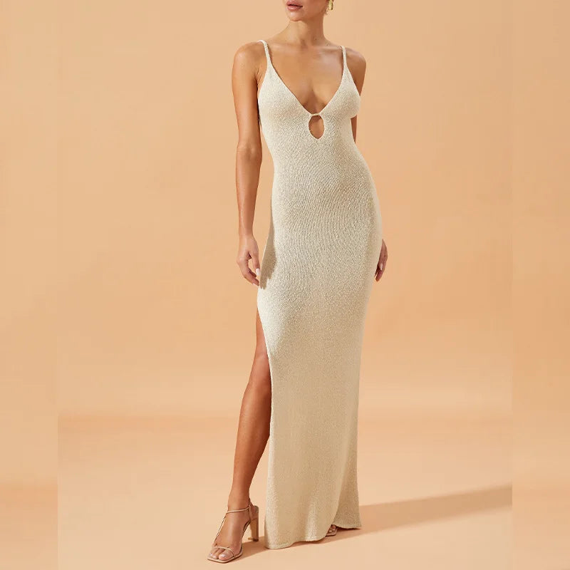 Manufacturer Custom 2024 Open Back Sleeveless Beach Cover Summer See Crochet Dress 1 Piece Front Logo Breathable UV Protection