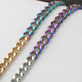 Nolvo World Gold Silver rainbow Combination 13mm Aluminum Curb Chain Metal New Fashion Bag Large Loop Chain Straps for Women