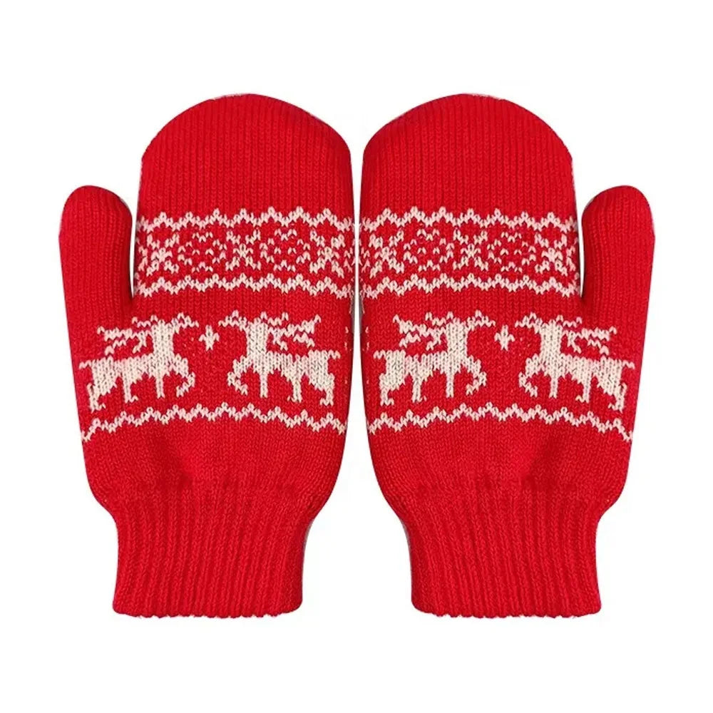 Thick Acrylic Child Animal Custom Snow Mittens Cute Warm Windproof Winter Designer Fashion Christmas Fleece Daily Party Casual