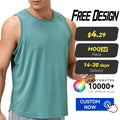 Custom Logo Men's Quick Drying Breathable Crew Neck Spandex/Polyester Sports Fitness Vest Running Basketball Training Tank Top