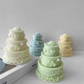 J-0671 3- Layer 3D Valentine's Day Cake Silicone Mold Aromatherapy Candle Molds DIY Handmade Birthday Ornament Silicone Moulds