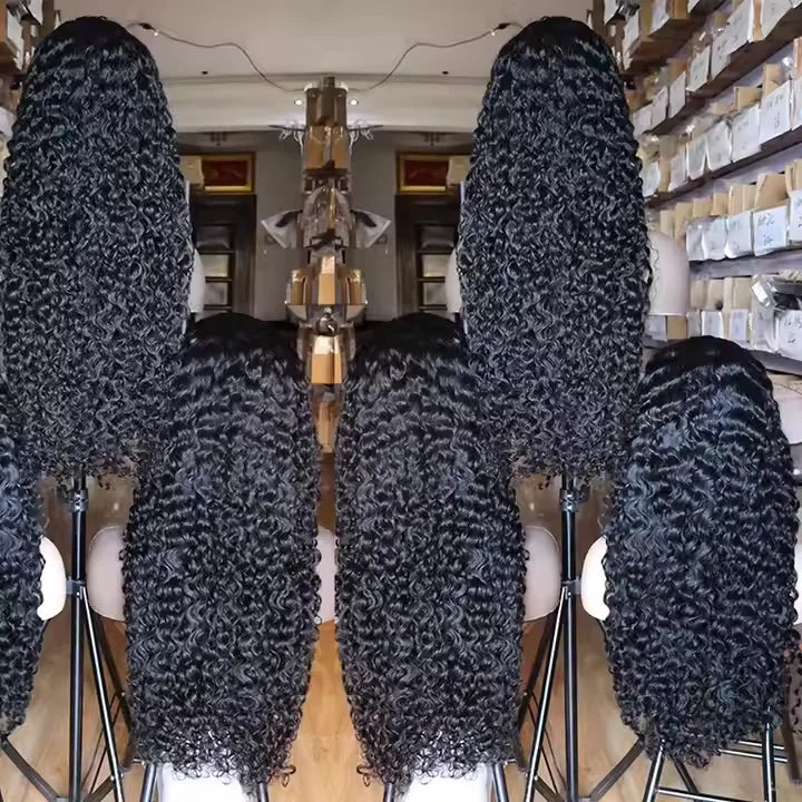 Drop Shipping 40inch Burmese Curly HD Lace Frontal Wig Virgin 11A Cuticle Aligned Human Hair Burmese Curly Hair Wig