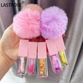 Wholesale Watermelon Lip Plumping Brown Tinted Lip Glow  Coconut Oil Flavouring pink Lip Oil with Pompon Private Label