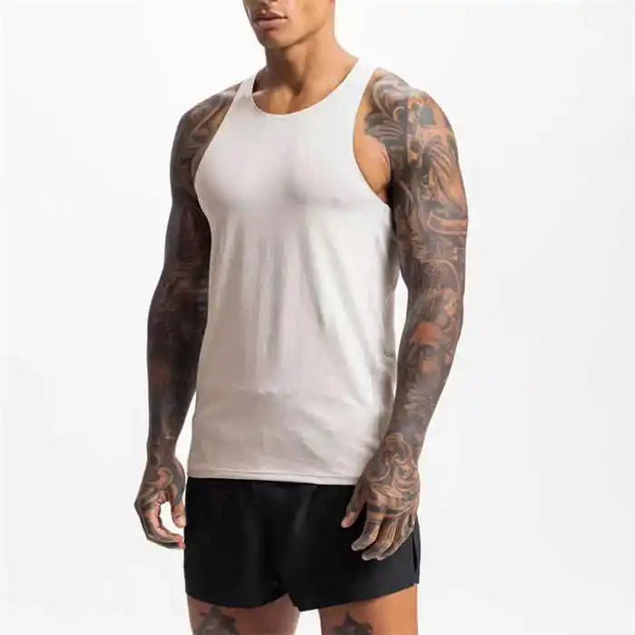 OEM Summer Clothes Gym Muscle Tee Fitness Sleeveless Mens Shirts Crewneck Workout Tank Top