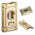 CIGARLOONG All in One Portable Cigar Cutter Sharp With Cigar Punch Double Blades Stainless Steel Cigar Cutter Knife Pocket Gift