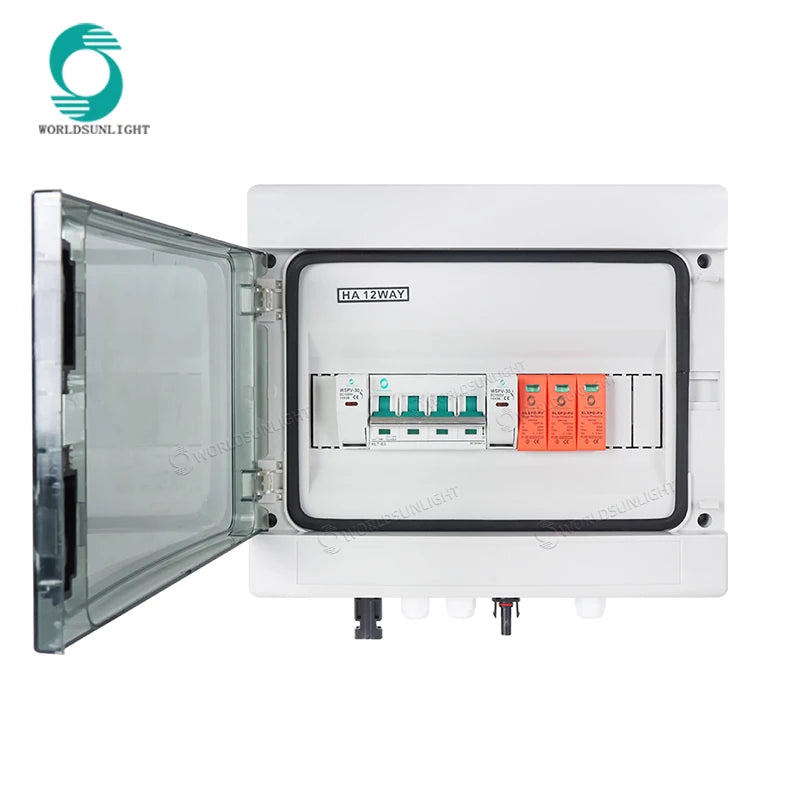 WSDB-PV1/1 DC 1000V IP65 1 in 1 OUT 1 Strings Array  15A 16A 20A 32A Solar PV Junction Combiner Box for Solar Panel System