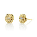 Gemnel Costume Jewelry Fashion Diamond Gold Plated love Rose Flower Stud Earrings Gift