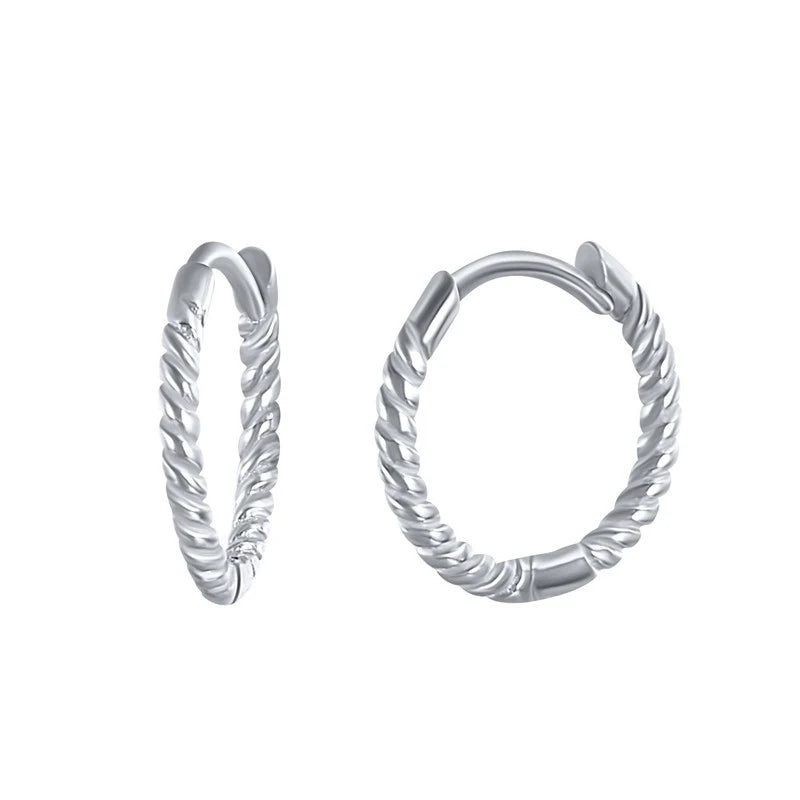 Minimalist Small Twisted Hoops Earrings Jewelry 925 Sterling Silver Hoop Earrings 18k Gold Plated