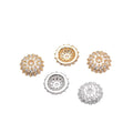 18k Gold Plated Full Diamond Inlaid 9mm Diameter Copper Spacer Beads for Stone Beads Pearl Crystals DIY Make End Beads