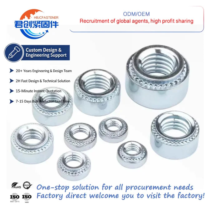 M2-M10 Metric Pressure Rivet Nut Grade 4.8 Self-clinching Stainless Steel/Carbon Steel Zinc Plated/Galvanized for Mining
