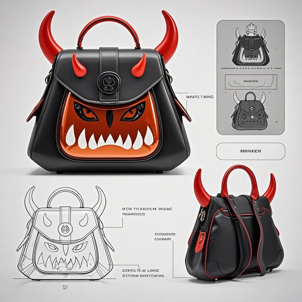 Transparent Pin Display Ita Bag Custom Design Bat Vampire Demon Gothic Style Low MOQ Manufacturer for Anime Cosplay Itabag