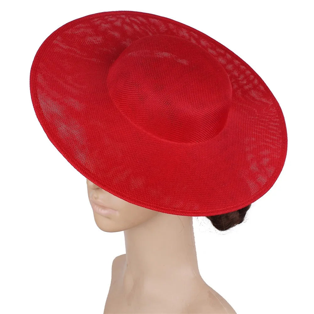 Fashion Women Bridal DIY Kentuchy Derby Wide Brim 30cm Church Ascot Sinamay Hat Base Wedding Party Dress Fascinator Hat Base