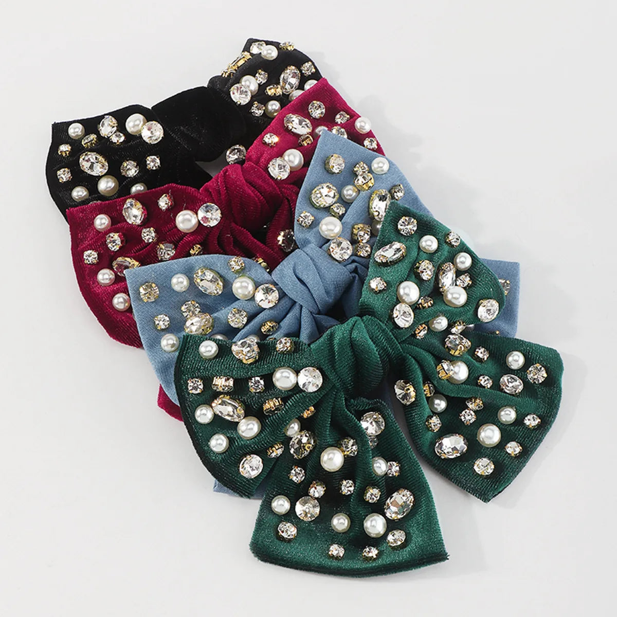 European and American Fashion Fabric Bow Set Diamond Pearl Cute Personality Hair Clips
