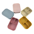 Oven Safe 3 Compartment Silicone Bento Lunch Box Set Customized Leakproof Food Container for Adults Kids