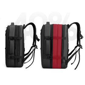 2022 Men's Waterproof PU Laptop Backpack with USB Charging Port Attractive Design Expandable Capacity Zipper Closure Fashionable