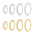 ASTM F136 Titanium Nose Ring Round Hinged Segment Hoop CZ Zircon Ear Cartilage Tragus Lip Piercing Septum Tragus Body Jewelry