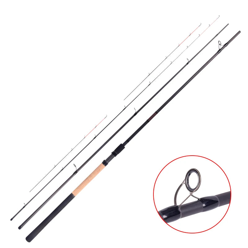 Feeder Fishing Rod 3 Pcs 3.6m 24T Carbon Fiber Fishing Rod Chinese Guide Reel Seat Europe Market Casting High Carbon Feeder Rod