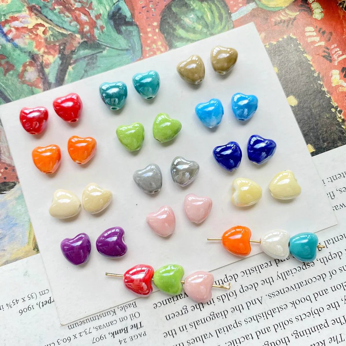 Wholesale 10*10mm Ceramic Clay Beaded Simple Big Hole Heart Loose Beads for DIY Necklace Bracelet Making Jewelry Accessories