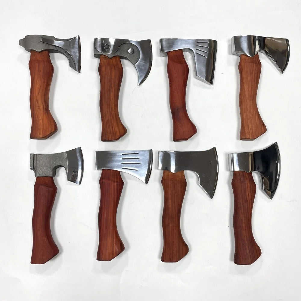 Portable Carbon Steel Hatchet Multi Purpose Wooden Handle Decorative Axe Full Polished Hickory Handle Hand Axe