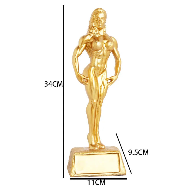 Custom Resin Antique Bronze Bikini Female Statues Bodybuilding Trophy