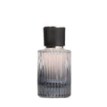 Luxury Transparent Custom Glass Perfume Bottles 30ml 50ml 100ml Striped Cylinder-Shaped Pump Sprayer Cream Screen Printing Black