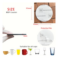 MDFSUB Wholesale Custom Printed 4mm Sublimation Blank Mdf Cork Back coaster 95mm Round Sublimation Mdf coaster for Table